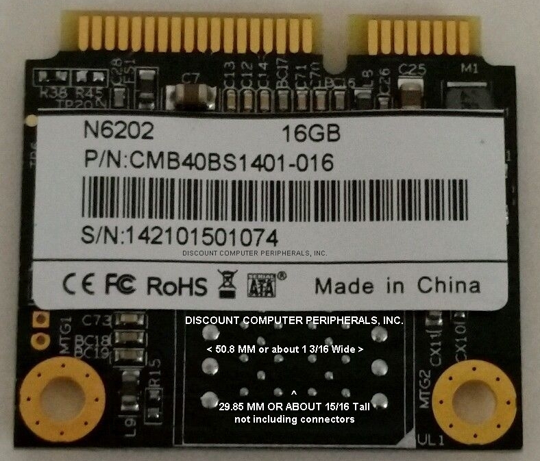 BIWIN CMB40BS1401-016 - 16GB SSD Half Size 1 inch mSATA Mini PCI