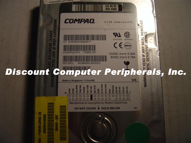 COMPAQ 179262-001 - 4.5GB 3.5IN SCSI WIDE 68 PIN - Call or Email