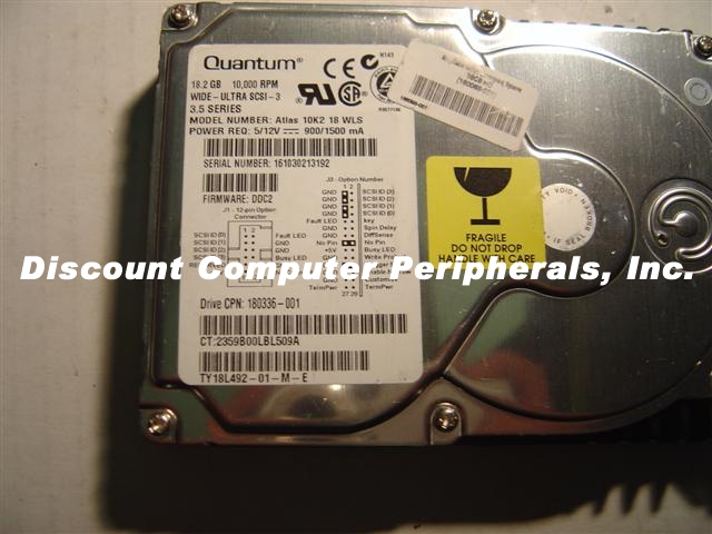 COMPAQ 180336-001 - 18.2GB 10K RPM 3.5 SCSI WIDE TY18L492 - Call