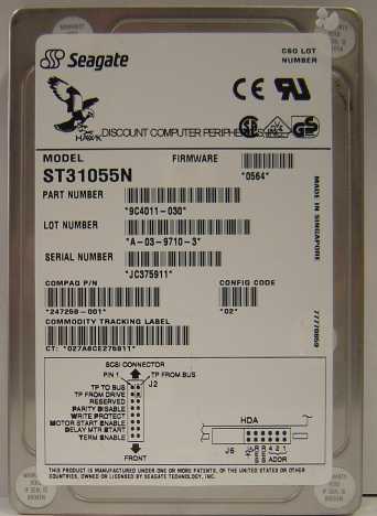 COMPAQ 247259-001 - 1GB 3.5 LP SCSI 50PIN ST31055N - Call or Ema