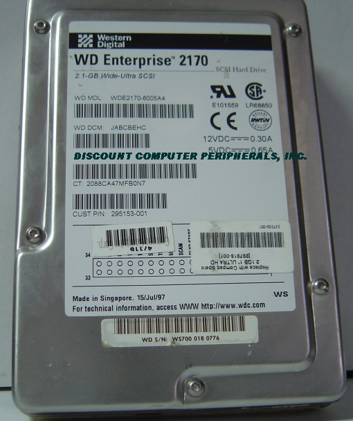 COMPAQ 295153-001 - 2GB 3.5IN SCSI WIDE 68PIN DRIVE