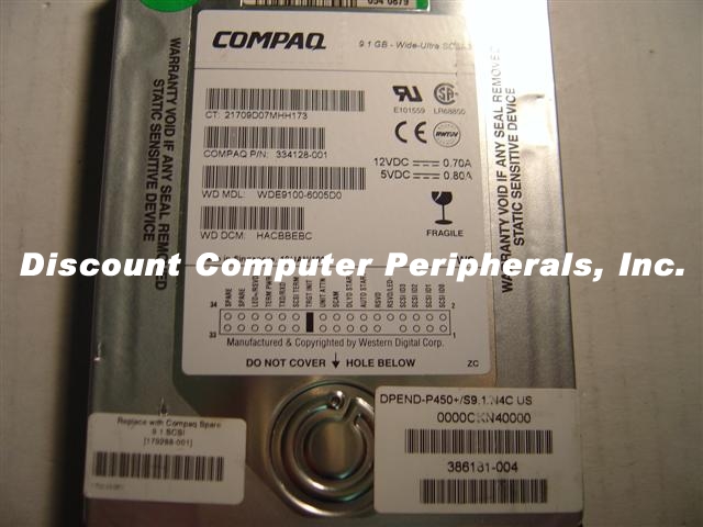 COMPAQ 334128-001 - 9.1GB 3.5IN 3H SCSI WIDE 68PIN - Call or Ema
