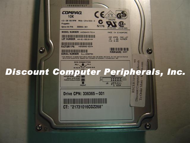 COMPAQ 336365-001 - 4.3GB 3.5IN SCSI 80 PIN Drive ST34502LC