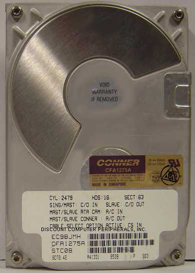 CONNER CFA1275A - 1.2GB 3.5IN IDE - Call or Email for Quote.