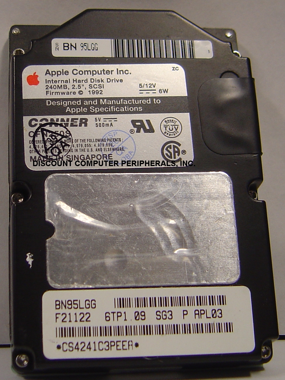 CONNER CFN250S - 250MB 2.5IN SCSI NOTEBOOK DRIVE
