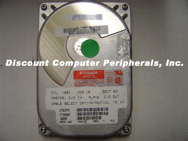 CONNER CFS850A - 850MB 3.5IN IDE Drive - Call or Email for Quote