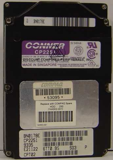 CONNER CP2251 - 250MB 2.5IN IDE NOTEBOOK DRIVE - Call or Email f