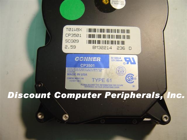 CONNER CP3501 - 500MB 3.5IN HH IDE - Call or Email for Quote.