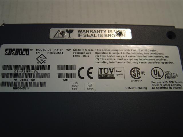 DEC DS-RZ1EF-VW - 18.2GB 7200RPM UltraSCSI IN SBB - Call or Emai