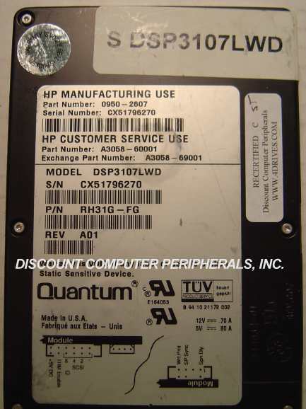 DEC DSP3107LWD - 1.07GB 3.5IN 3H SCSI WIDE DIFF 68 PIN 5062-9462