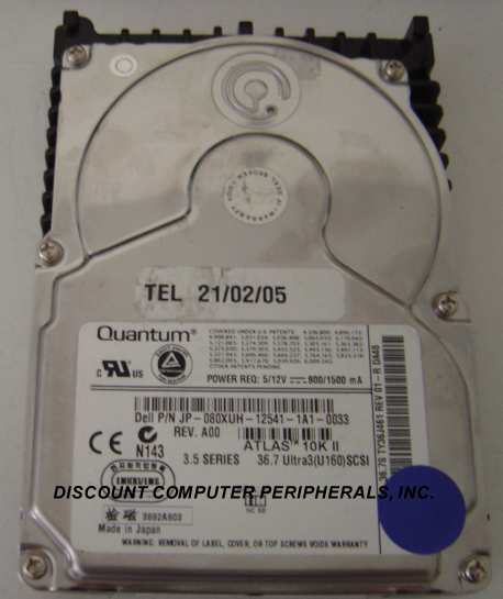 DELL JP-080XUH - 36.4GB 10K RPM 3.5 SCSI SCA 80PIN TY36J461 - Ca