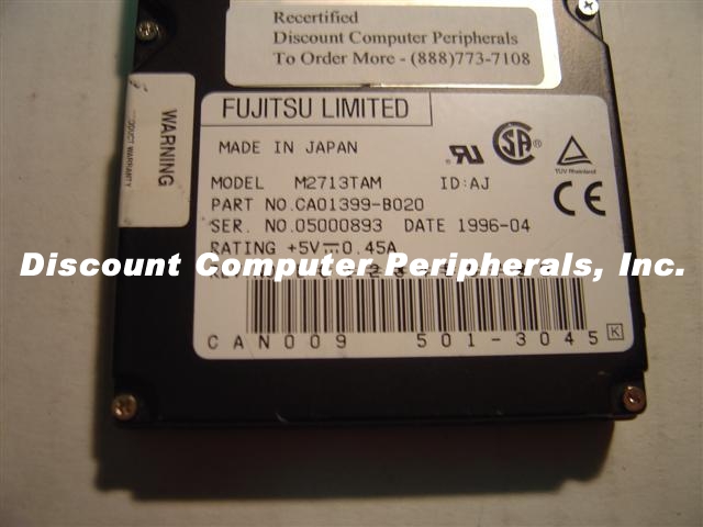 FUJITSU M2713TAM - 810 MB 2.5IN IDE DRIVE - Call or Email for Qu
