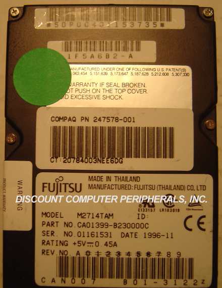 FUJITSU M2714TAM - 1GB 2.5IN 12.5MM  IDE NOTEBOOK DRIVE - Call o