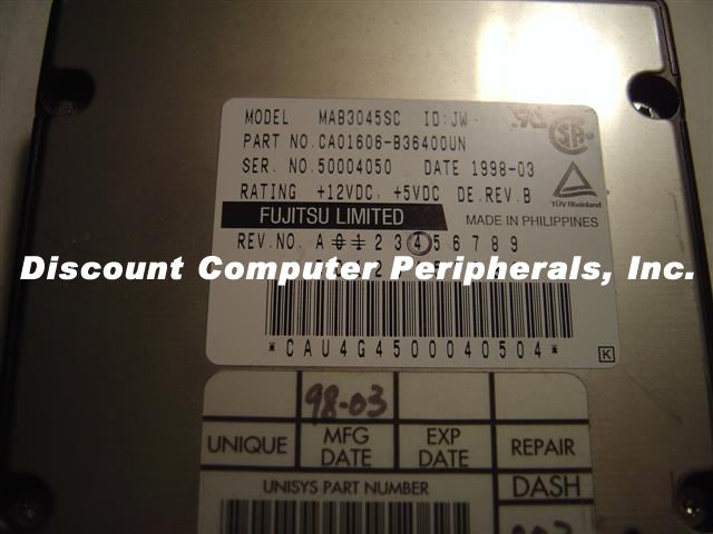 FUJITSU MAB3045SC - 4.5GB 3.5IN SCSI 80PIN SCA - Call or Email f