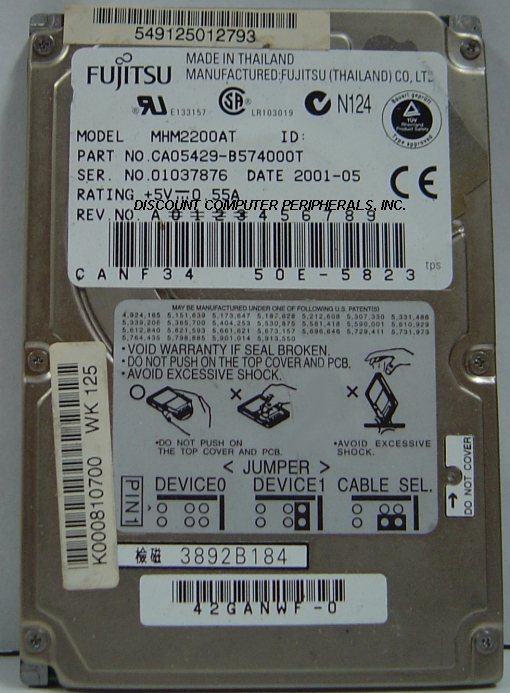 FUJITSU MHM2200AT - 20GB 2.5 SLP IDE - Call or Email for Quote.