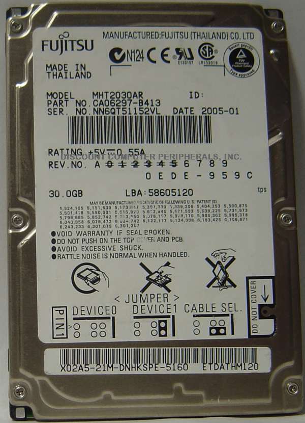 FUJITSU MHT2030AR - 30GB 2.5 9.5MM ATA-100 4200RPM IDE - Call or