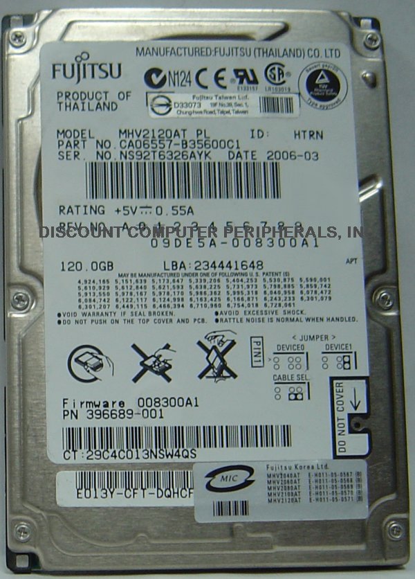 FUJITSU MHV2120AT - 120GB 4200RPM ATA-100 9.5MM 2.5IN IDE