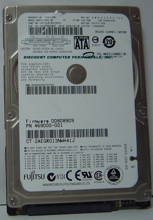 FUJITSU MHZ2120BH - 120GB 2.5in SATA-150 Laptop Drive