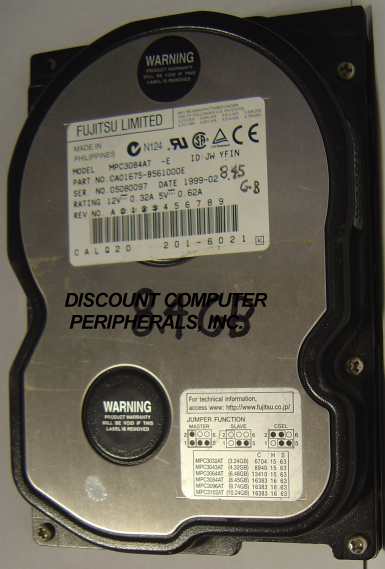 FUJITSU MPC3084AT - 8.45GB 3.5in IDE - Call or Email for Quote.