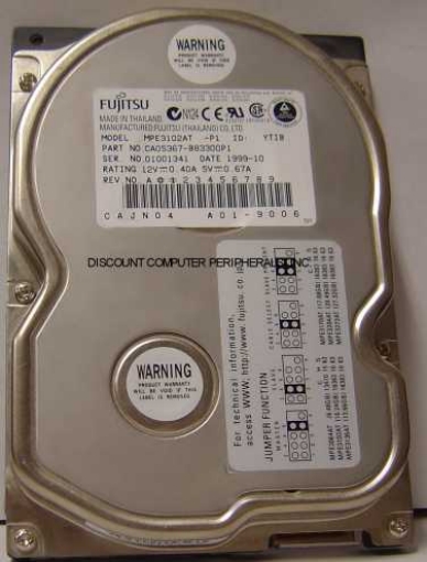 FUJITSU MPE3102AT - 10240MB 3.5 LP IDE - Call or Email for Quote