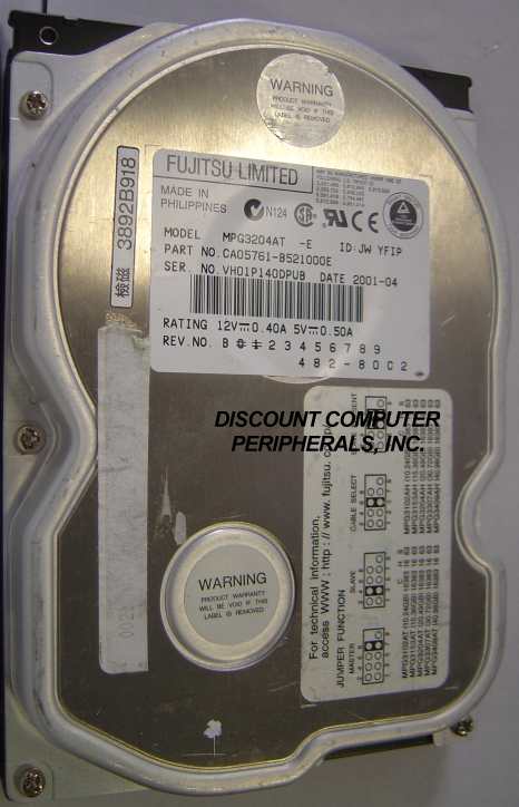 FUJITSU MPG3204AT - 20.4GB 3.5 LP IDE - Call or Email for Quote.
