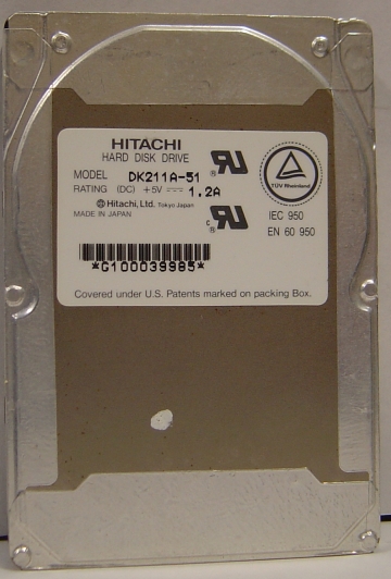 HITACHI DK211A-51 - 510MB  2.5IN 19MM IDE LAPTOP DRIVE
