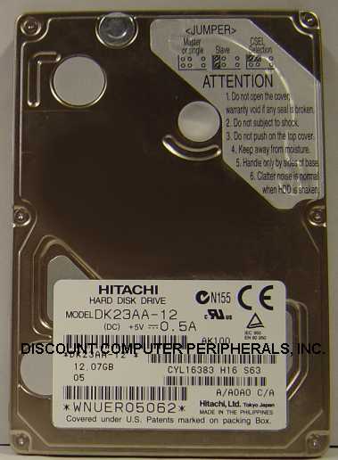 HITACHI DK23AA-12 - 12GB 4200RPM 2.5IN IDE LAPTOP DRIVE - Call o