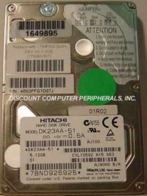 HITACHI DK23AA-51 - 5GB 4200RPM 2.5in IDE Hard Drive HDD