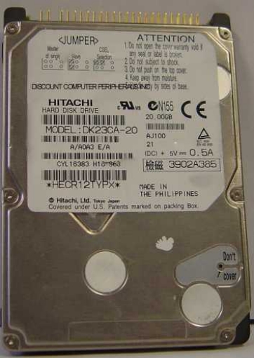 HITACHI DK23CA-20 - 20GB 9.5MM IDE LAPTOP DRIVE