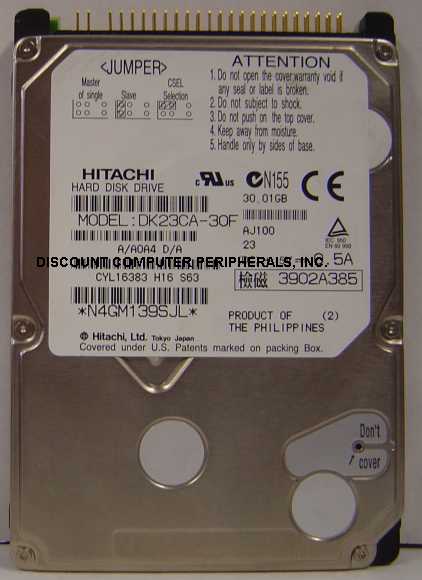 HITACHI DK23CA-30F - 30GB 2.5IN 9.5MM 4200 RPM ATA-100 IDE