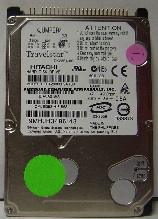HITACHI DK23FA-60 - 60GB 9.5MM 4200RPM ATA-100 IDE 2.5 INCH
