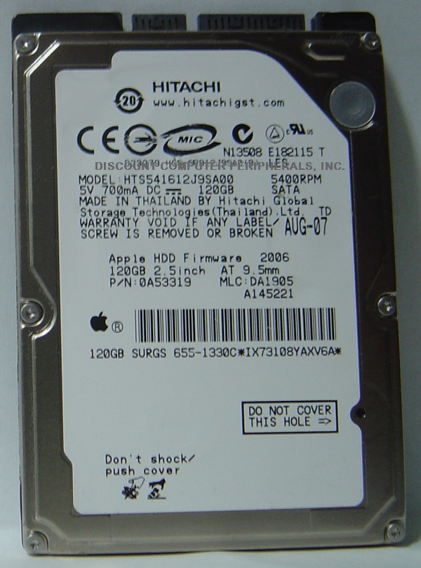 HITACHI HTS541612J9SA00 - 120GB 5400RPM SATA-1.5GBS 2.5 INCH NOT