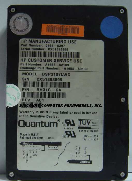HEWLETT PACKARD A1658-62109 - 1.07GB 3.5IN SCSI WIDE DIFF 68PIN