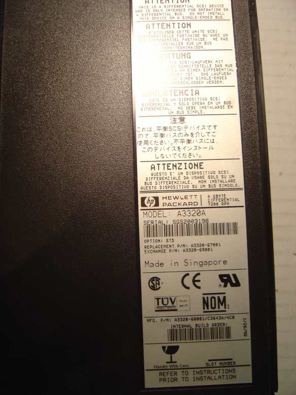 HEWLETT PACKARD A3320A - 4GB HOT SWAP DIFF DRIVE - Call or Email