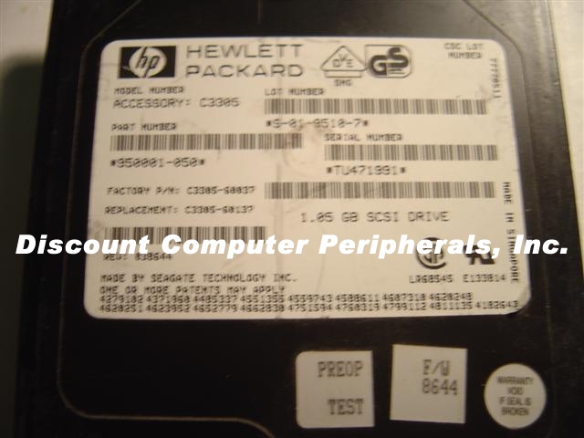 HEWLETT PACKARD C3305-60037 - 1GB 3.5 SCSI 50 PIN - Call or Emai