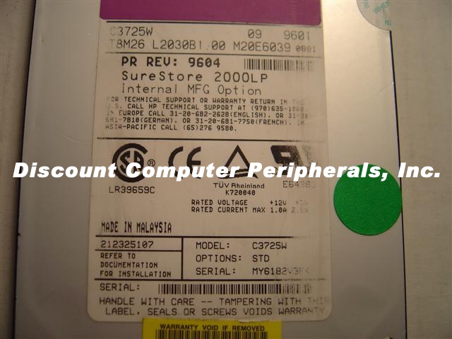 HEWLETT PACKARD C3725W - 2GB 3.5IN LP 50 PIN SCSI - Call or Emai