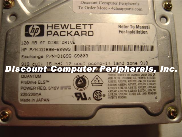 HEWLETT PACKARD D1696-60009 - 127MB 3.5 IDE LP 3600 RPM - Call o
