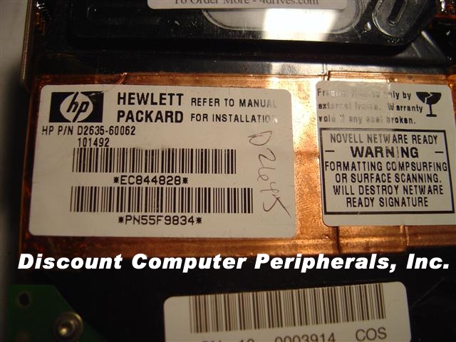 HEWLETT PACKARD D2635-60062 - 1GB 3.5IN HH SCSI 50PIN - Call or