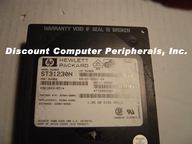 HEWLETT PACKARD D2904-60001 - 1GB 3.5IN SCSI 50PIN ST31230N - Ca