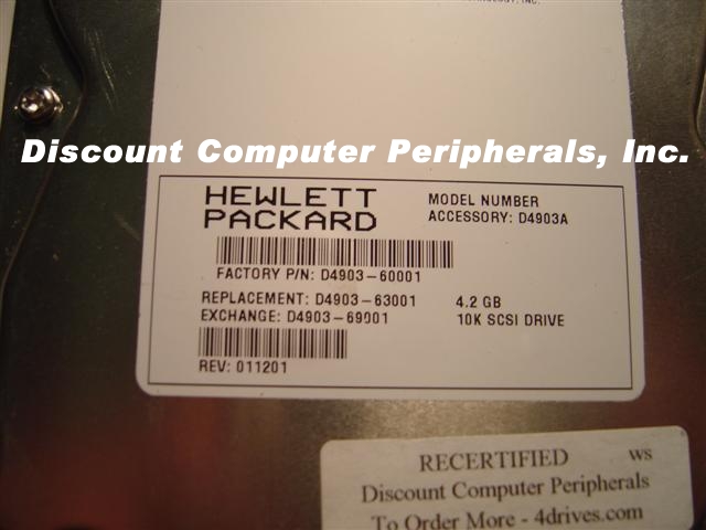 HEWLETT PACKARD D4903A - 4.2GB 3.5IN SCSI 80 PIN - Call or Email