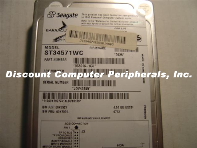 IBM 00K7927 - 4.5GB 3.5IN SCSI 80PIN SEAGATE-ST34571WC