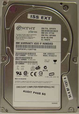 IBM 00P2676 - 36GB 80-PIN SCSI 10K RPM - NO TRAY