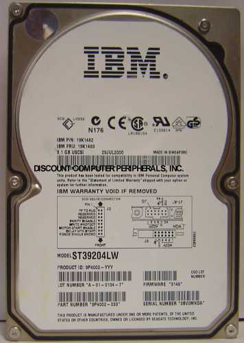 IBM 19K1482 - 9.2GB 10K RPM 3.5IN SCSI 68PIN Hard Drive - Call o