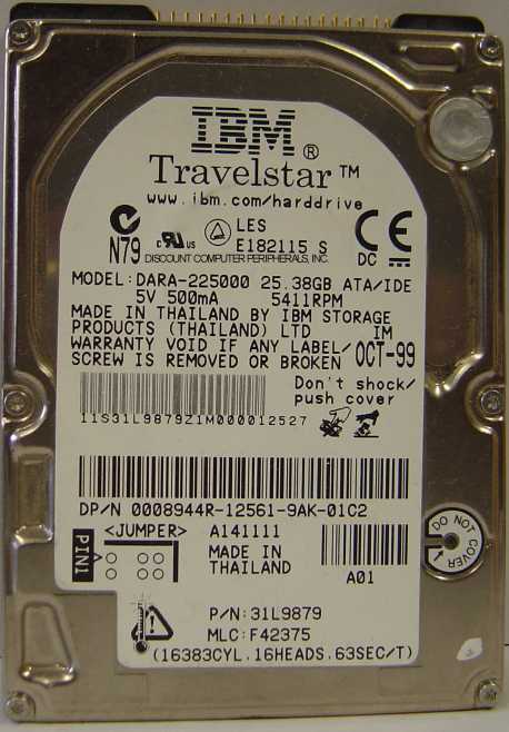 IBM DARA-225000 - 25GB 17MM 2.5IN LAPTOP DRIVE - Call or Email f