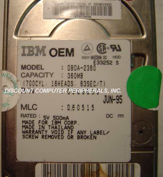 IBM DBOA-2360 - 360MB 2.5IN IDE LAPTOP DRIVE