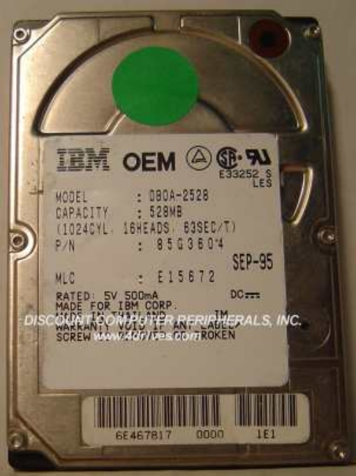 IBM DBOA-2528 - 528MB 2.5" 12MM 4200 RPM IDE Hard Drive