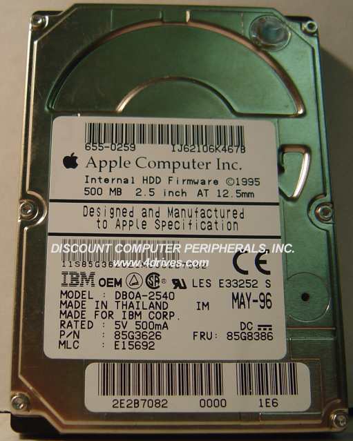 IBM DBOA-2540 - 500MB 2.5IN IDE LAPTOP DRIVE - Call or Email for