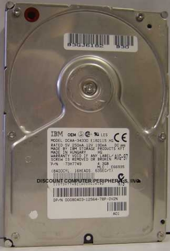 IBM DCAA-34330 - 4.3GB 3.5IN 3H IDE - Call or Email for Quote.