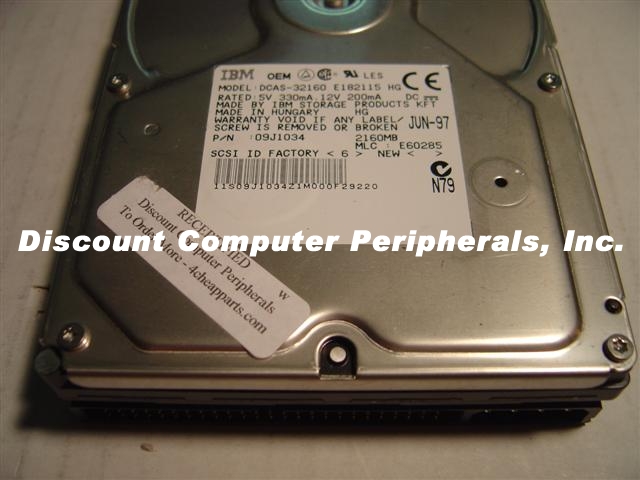 IBM DCAS-32160_80 - 2.1GB 3.5IN 3H SCSI 80PIN - Call or Email fo