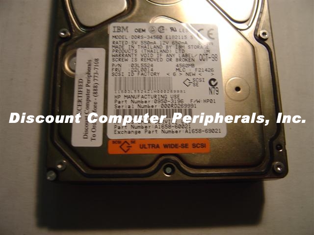 IBM DDRS-34560 - 4.5GB 3.5IN SCSI SCA 80PIN - Call or Email for